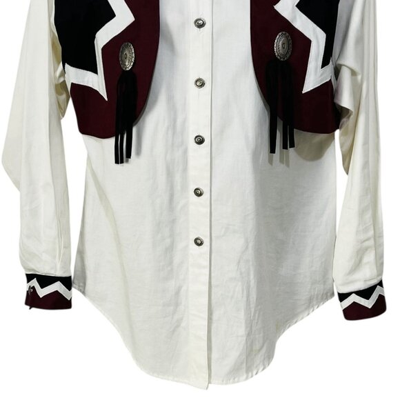 Vtg Panhandle Slim Western Rodeo Shirt Top Size S Concho Buttons Line Dancing - Picture 3 of 5